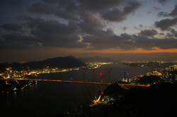 火の山から望む関門の夜景