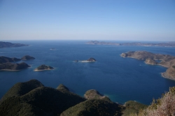 城山山頂からの浅茅湾の眺望