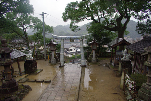 境内から有田の街が見渡せる